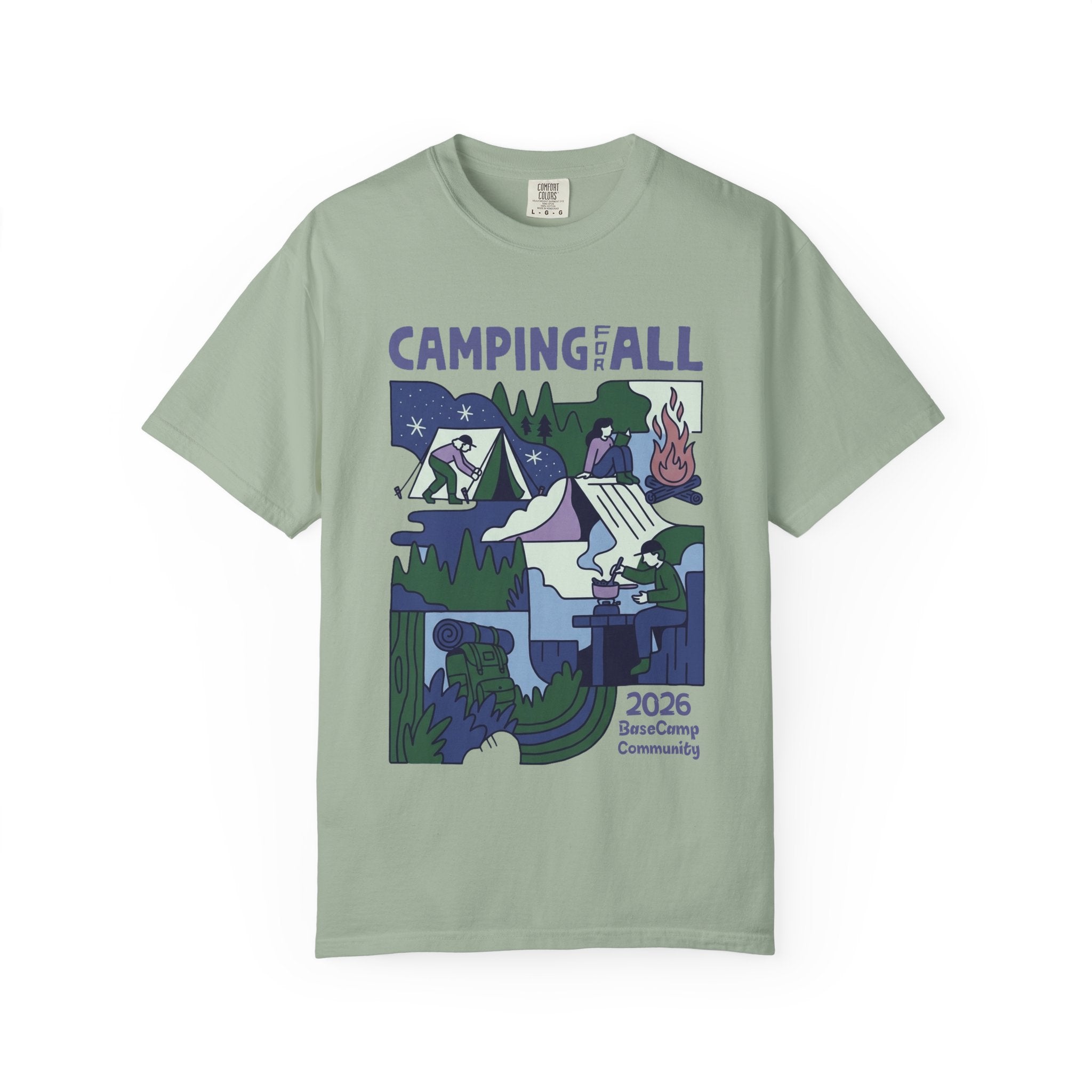 Camping for All T-Shirt — 2026 BaseCamp Community Outdoor Graphic Tee