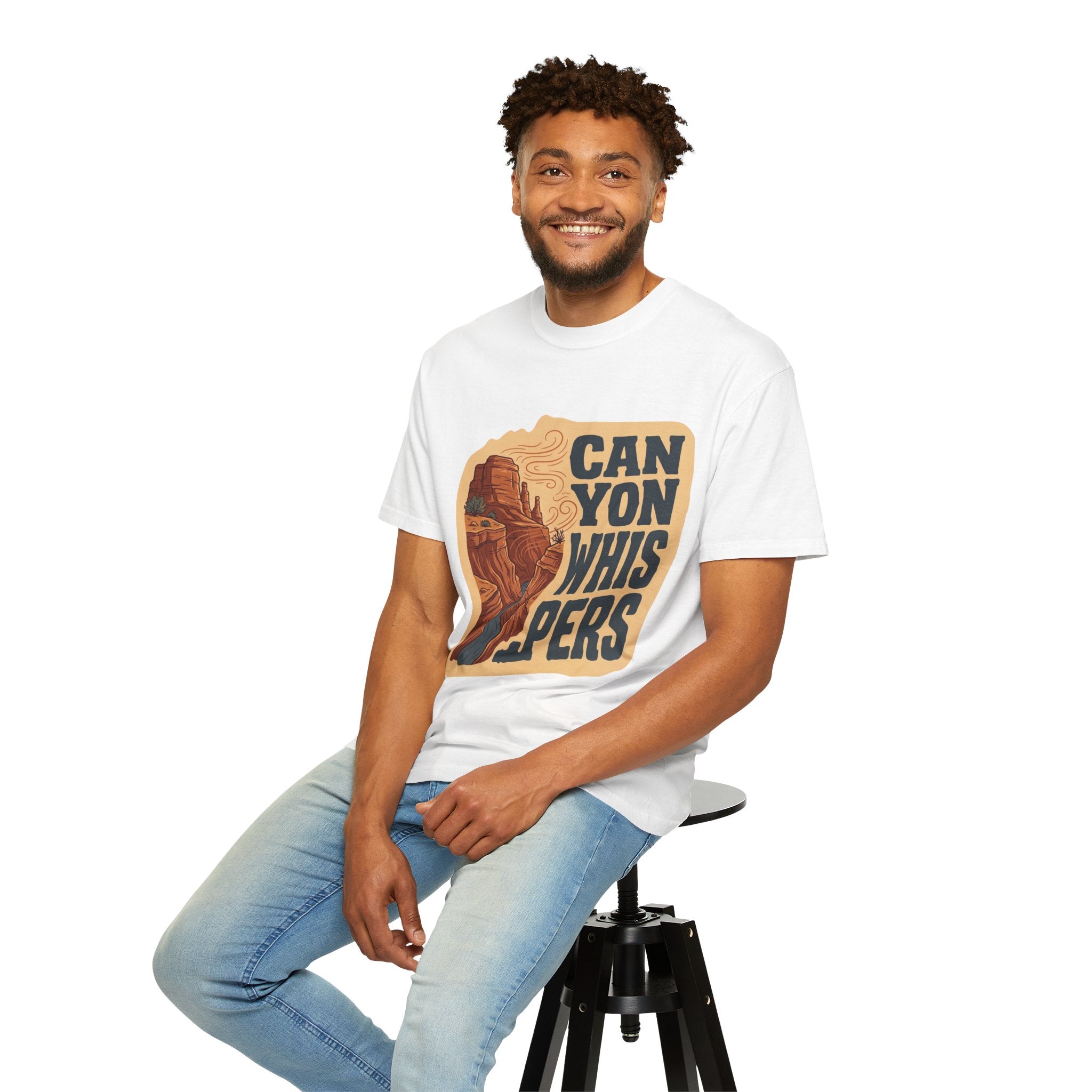 Canyon Whispers Graphic T-Shirt — Retro Desert Landscape Tee