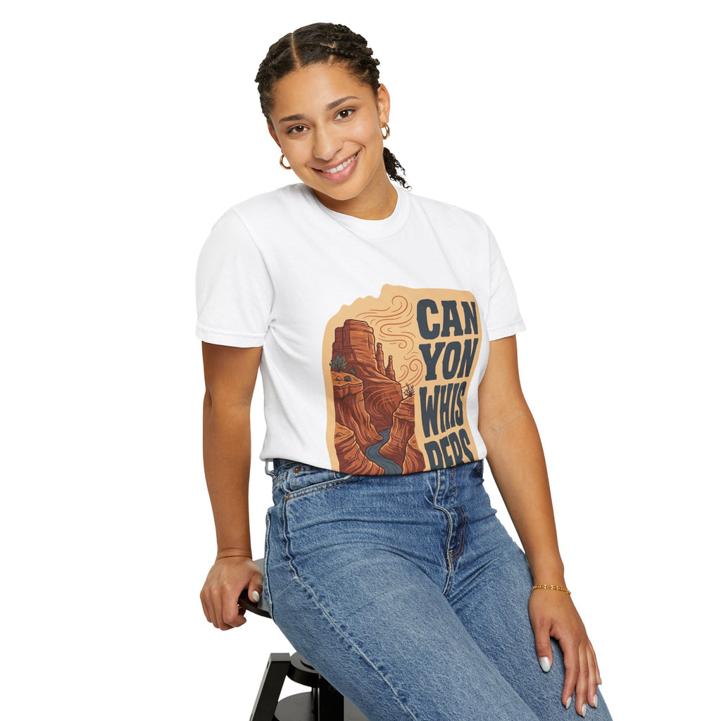 Canyon Whispers Graphic T-Shirt — Retro Desert Landscape Tee