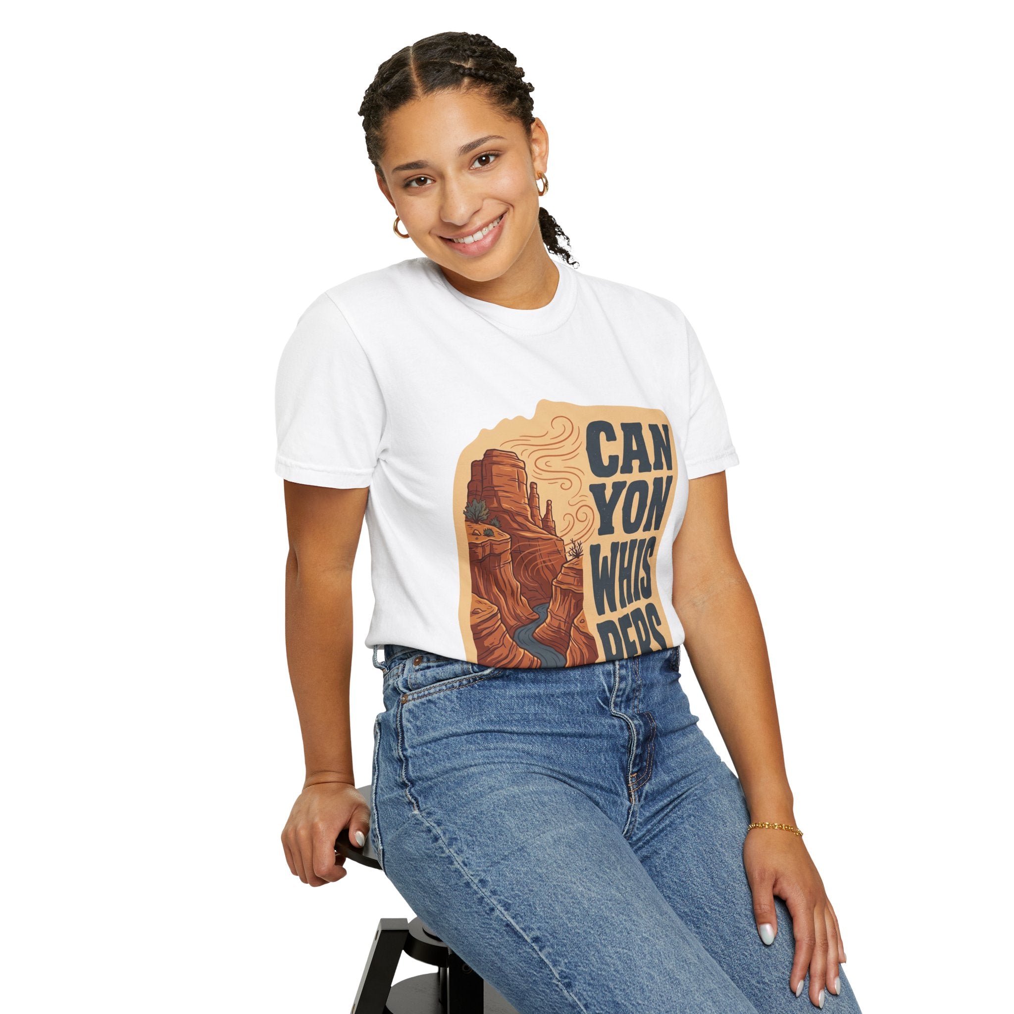 Canyon Whispers Graphic T-Shirt — Retro Desert Landscape Tee
