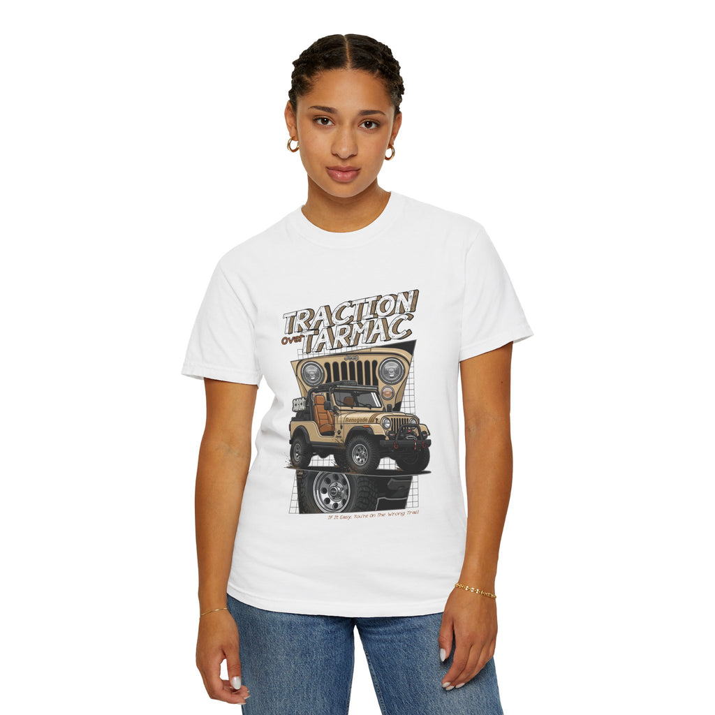 Traction on Tarmac Jeep Graphic T-Shirt — Off-Road Vintage SUV Tee