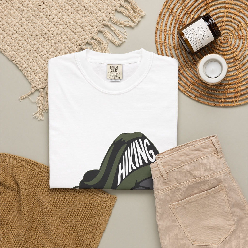 Hiking Sneaker Tee — "Hiking Because Adulting Is Hard" Casual Graphic T-Shirt