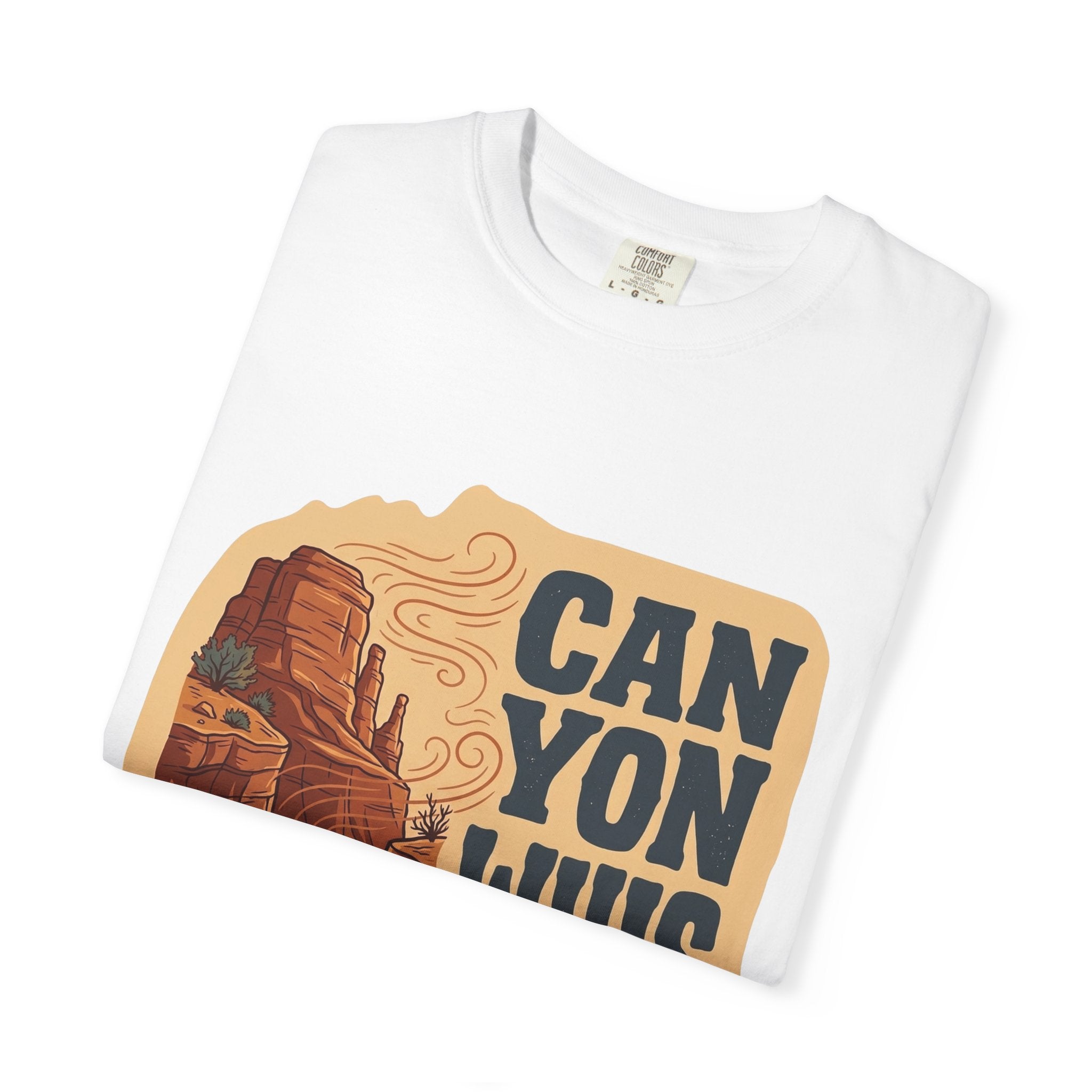 Canyon Whispers Graphic T-Shirt — Retro Desert Landscape Tee