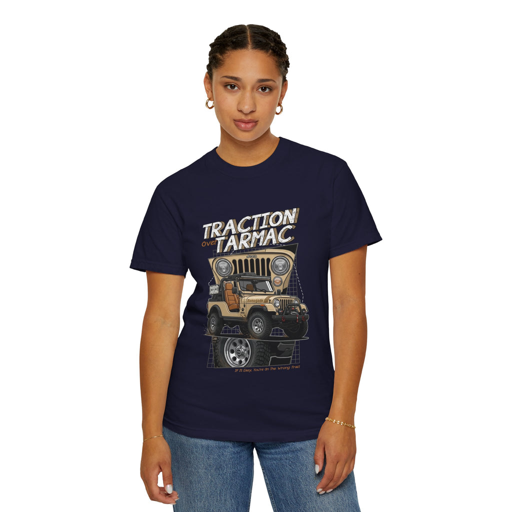 Traction on Tarmac Jeep Graphic T-Shirt — Off-Road Vintage SUV Tee