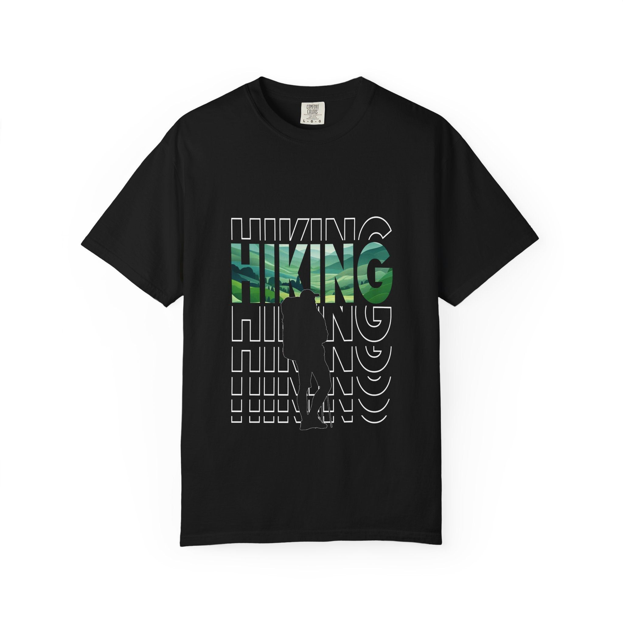 Hiking Graphic T-Shirt — Mountain Silhouette Outdoor Tee