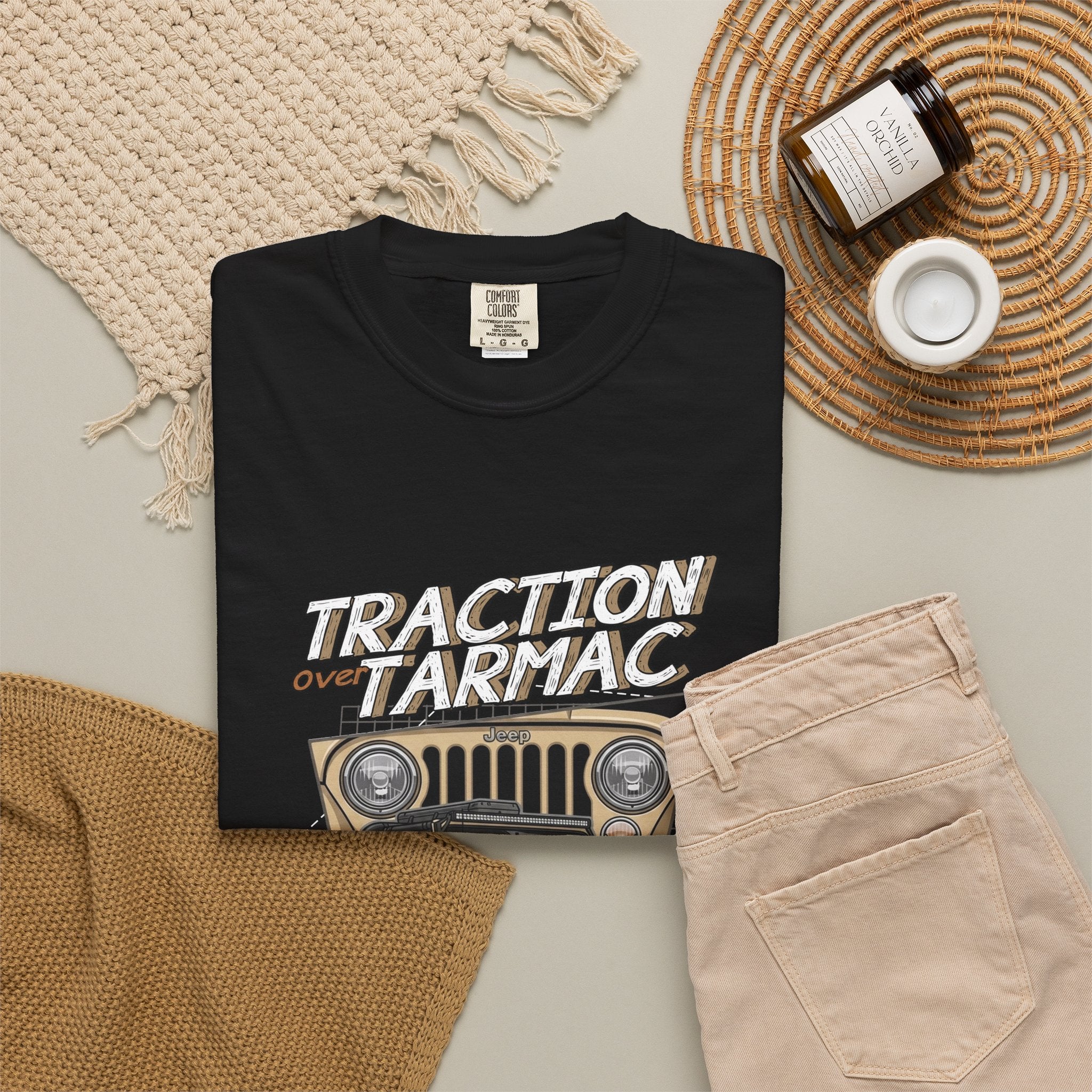 Traction on Tarmac Jeep Graphic T-Shirt — Off-Road Vintage SUV Tee