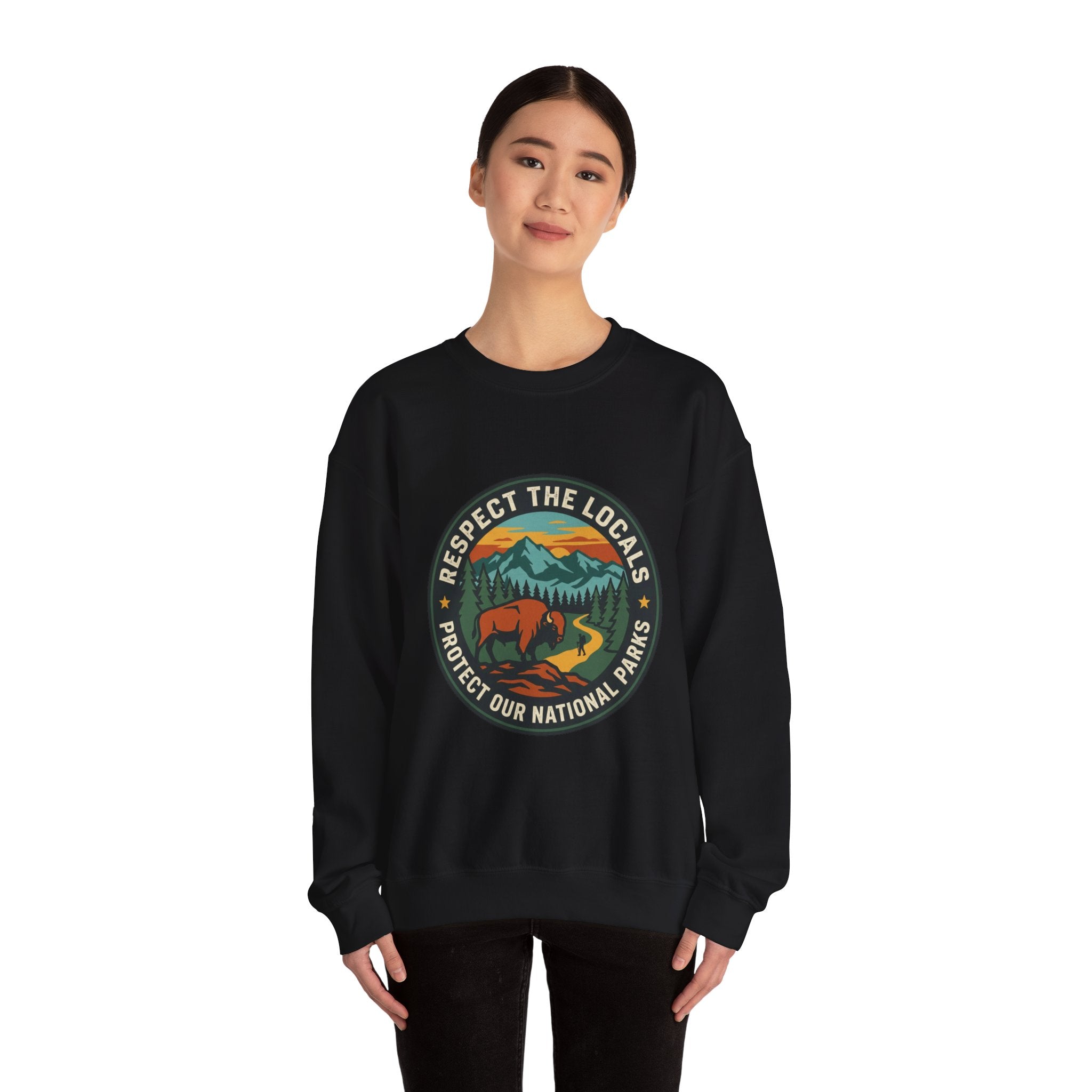 Respect the Locals patch logo Sweatshirt | protect our parks, national parks