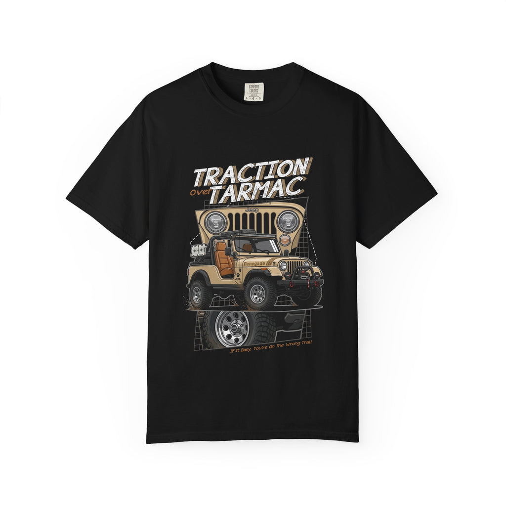 Traction on Tarmac Jeep Graphic T-Shirt — Off-Road Vintage SUV Tee
