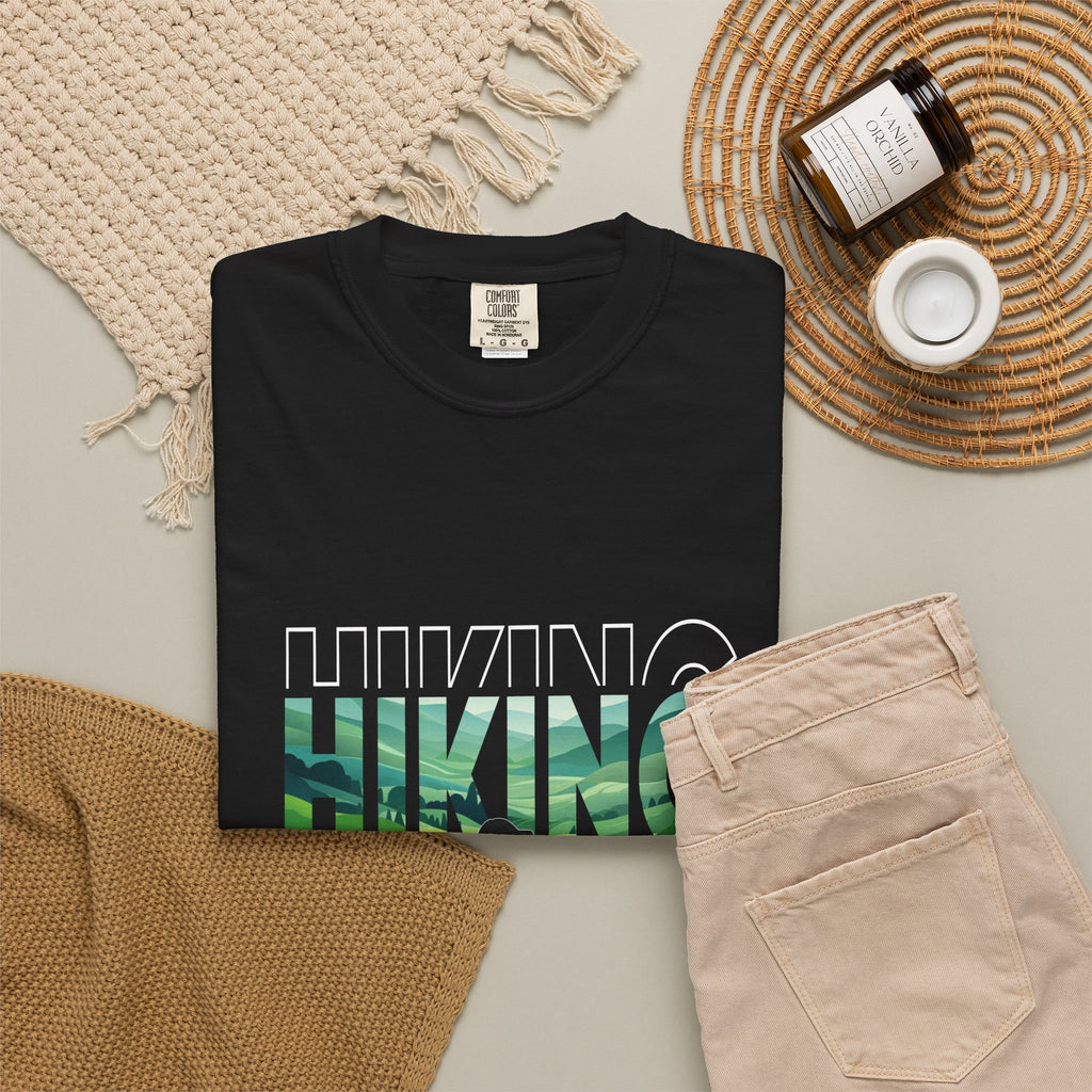 Hiking Graphic T-Shirt — Mountain Silhouette Outdoor Tee
