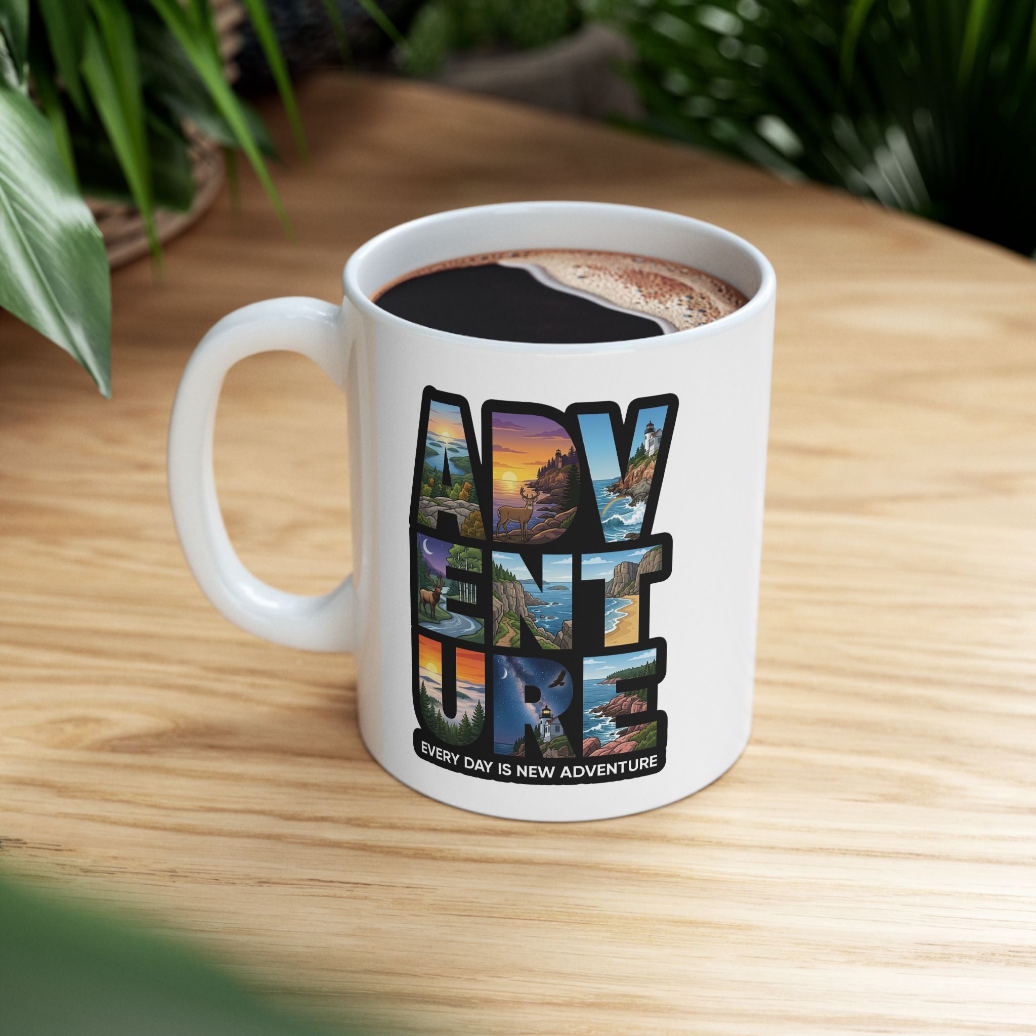 Scenic Photo Collage Ceramic Mug — Travel Vibes 11oz & 15oz