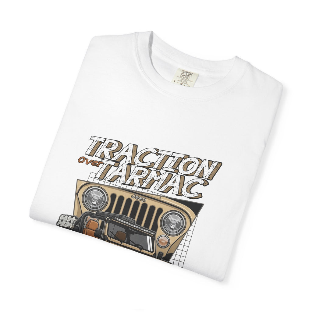 Traction on Tarmac Jeep Graphic T-Shirt — Off-Road Vintage SUV Tee