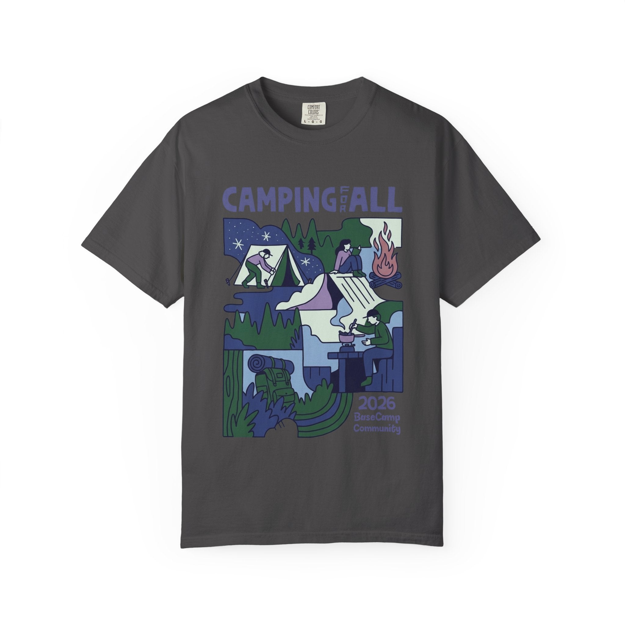Camping for All T-Shirt — 2026 BaseCamp Community Outdoor Graphic Tee