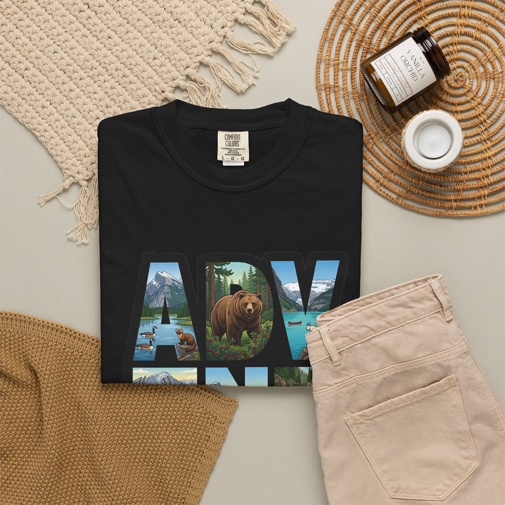 Adventure Graphic T-Shirt — "Every Day Is New Adventure" Nature Scene Tee