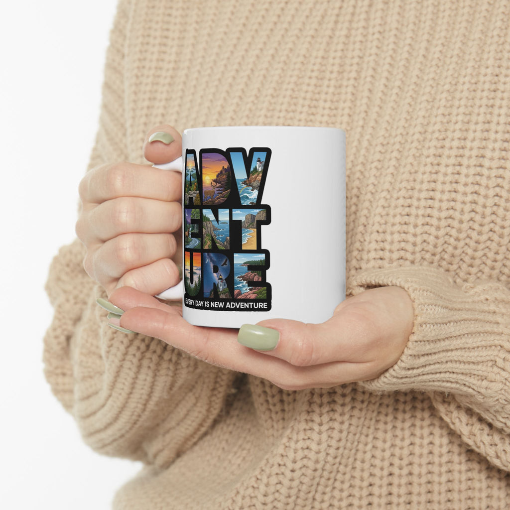 Scenic Photo Collage Ceramic Mug — Travel Vibes 11oz & 15oz