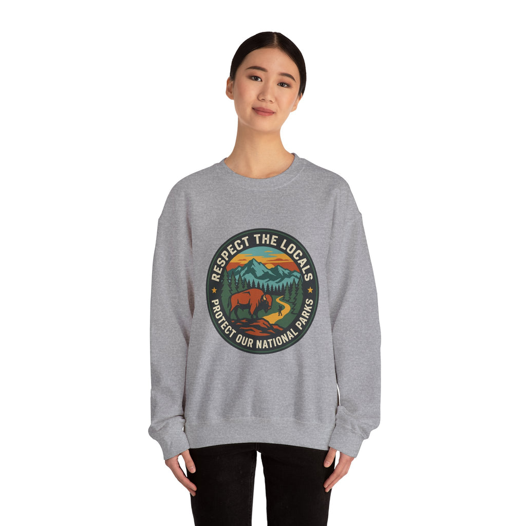 Respect the Locals patch logo Sweatshirt | protect our parks, national parks