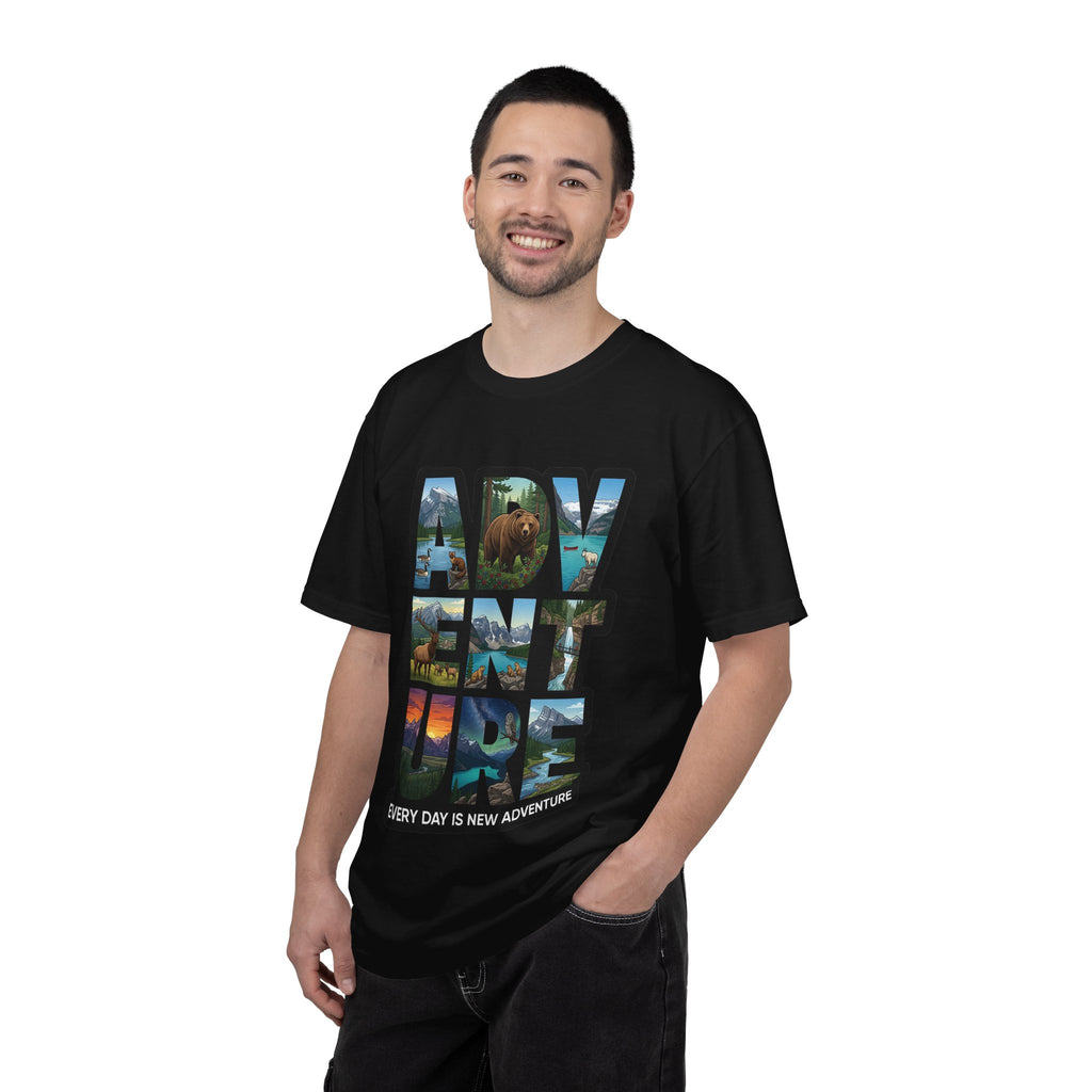 Adventure Graphic T-Shirt — "Every Day Is New Adventure" Nature Scene Tee