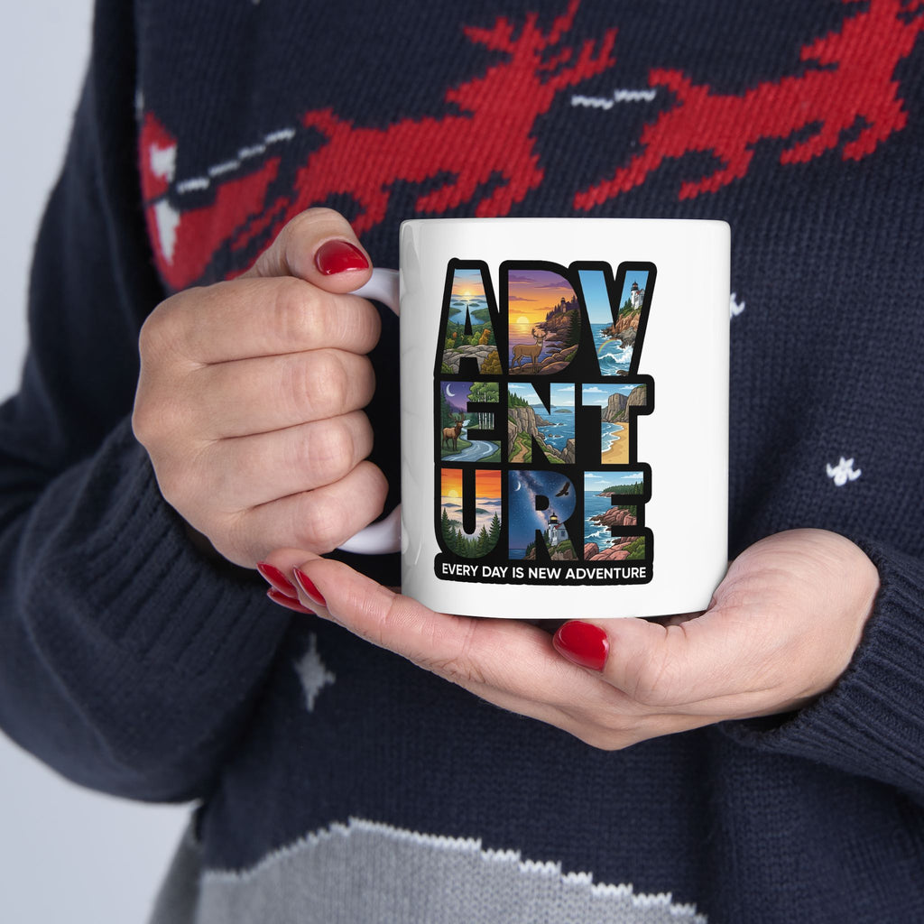 Scenic Photo Collage Ceramic Mug — Travel Vibes 11oz & 15oz