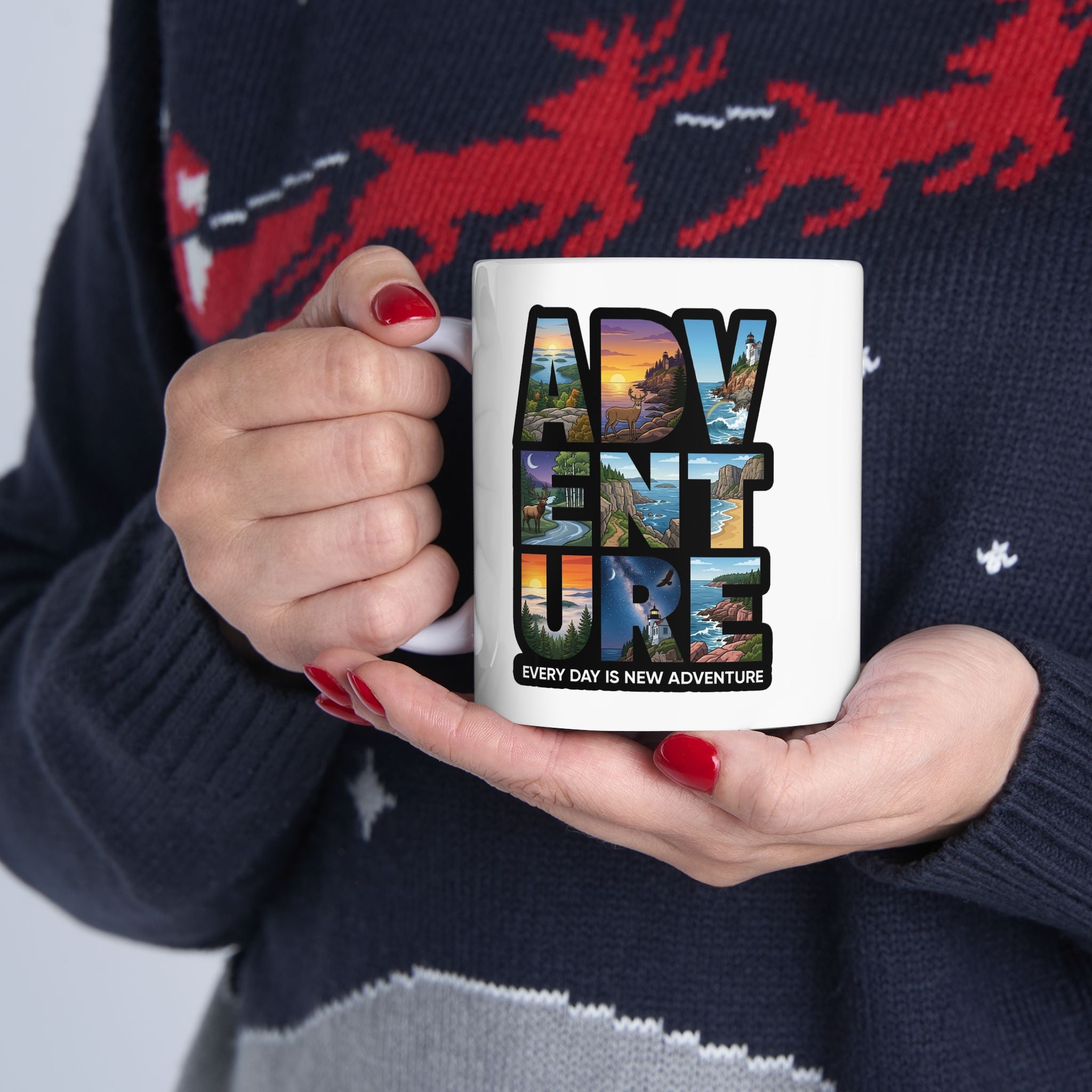 Scenic Photo Collage Ceramic Mug — Travel Vibes 11oz & 15oz
