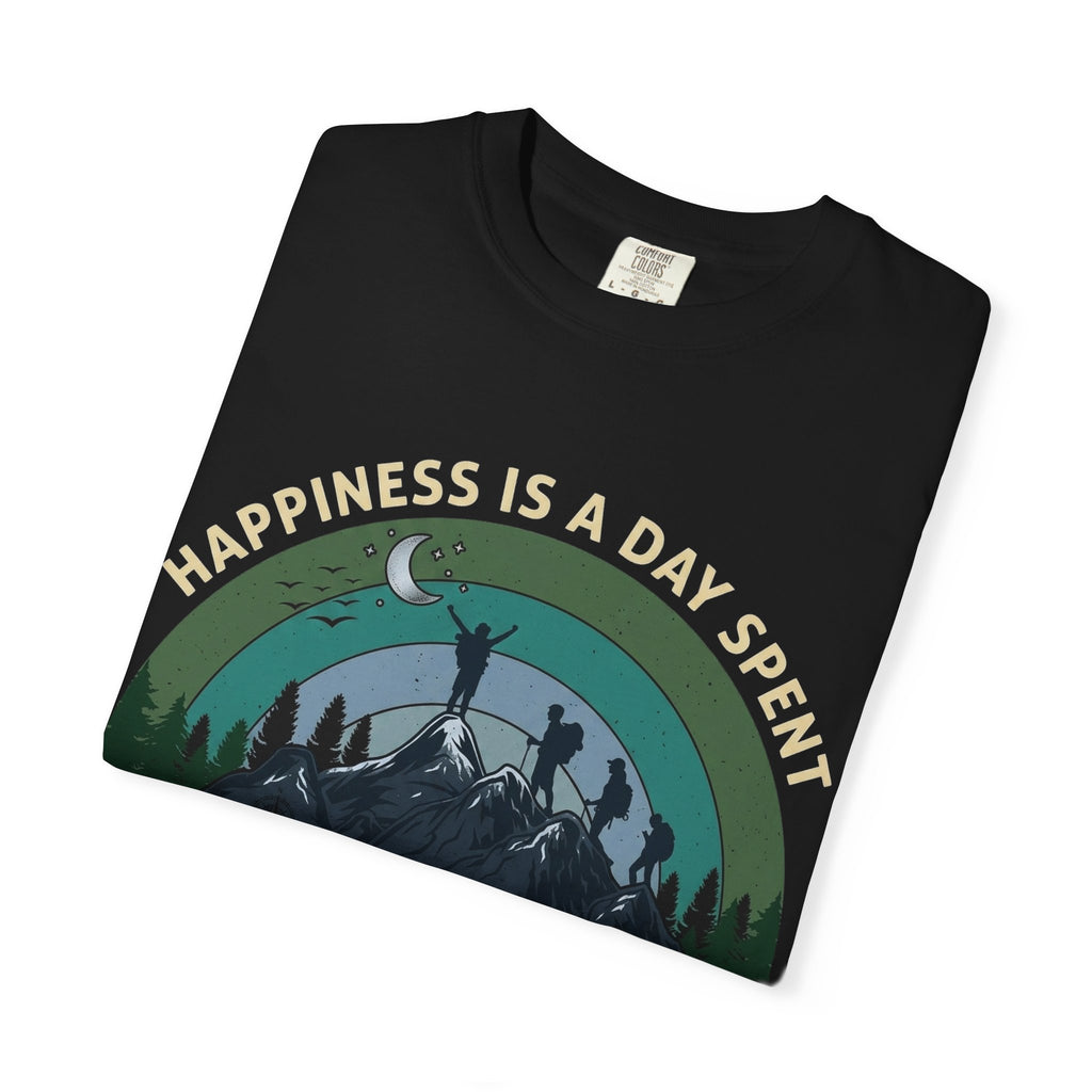Hiking With My Friends T‑Shirt — "Happiness Is a Day Spent" Outdoor Adventure Tee
