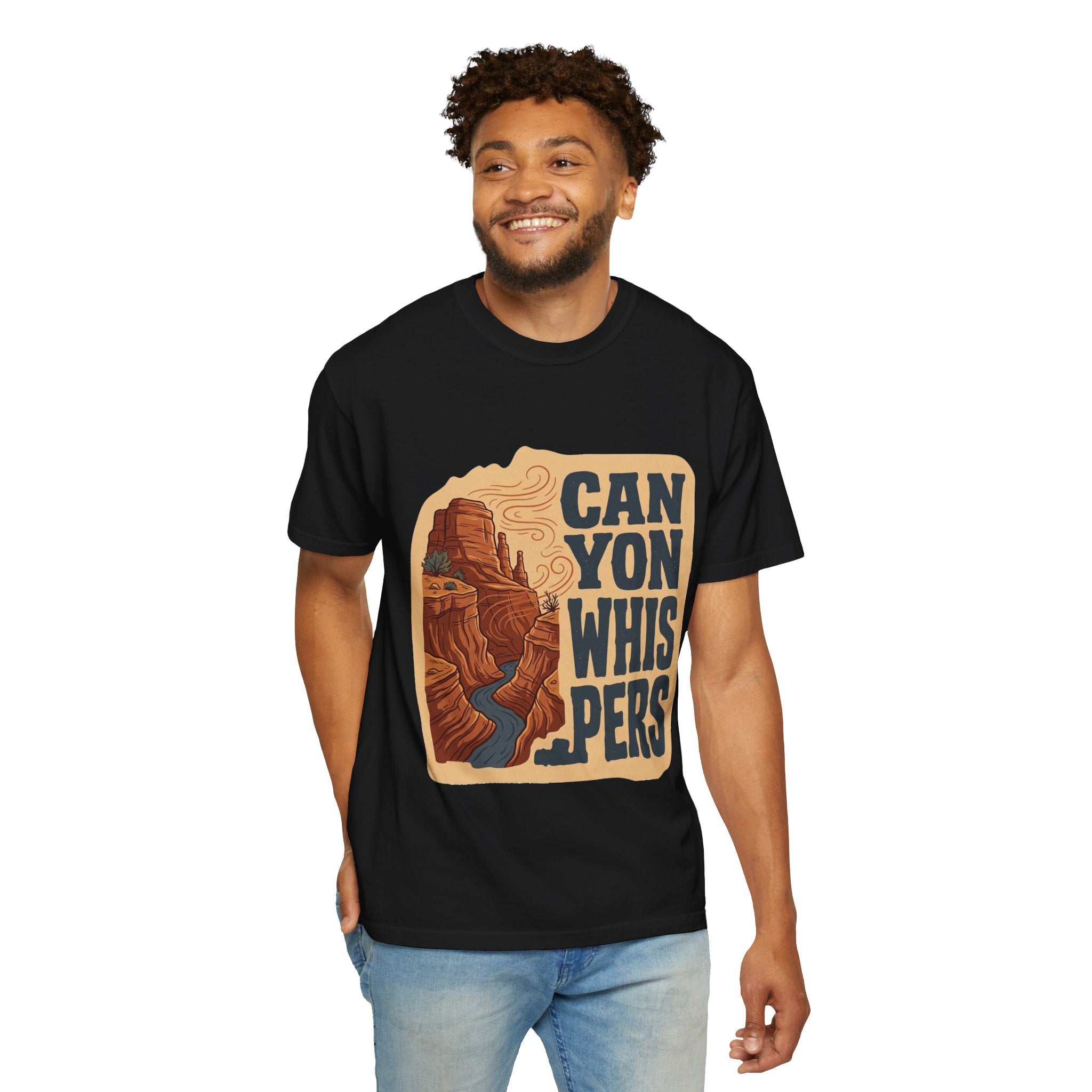 Canyon Whispers Graphic T-Shirt — Retro Desert Landscape Tee
