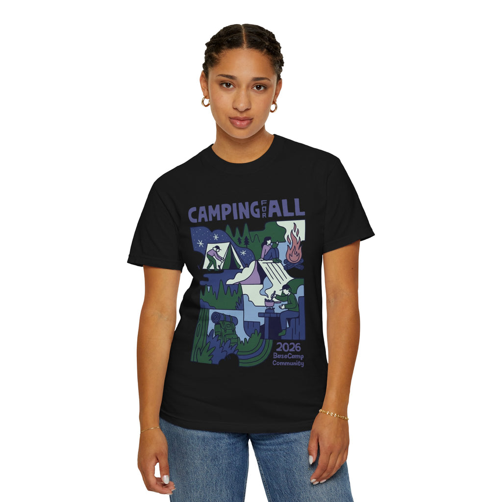 Camping for All T-Shirt — 2026 BaseCamp Community Outdoor Graphic Tee