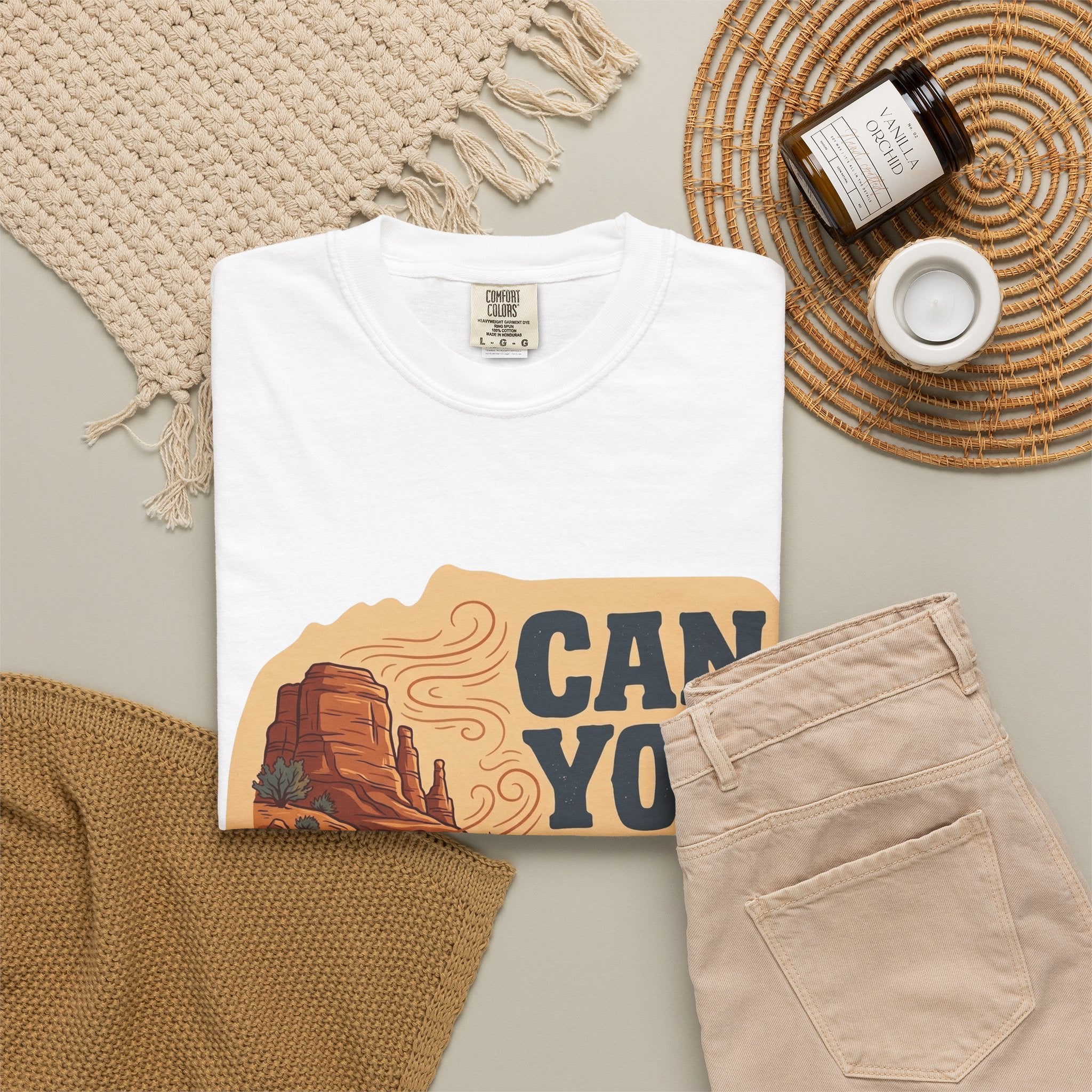 Canyon Whispers Graphic T-Shirt — Retro Desert Landscape Tee