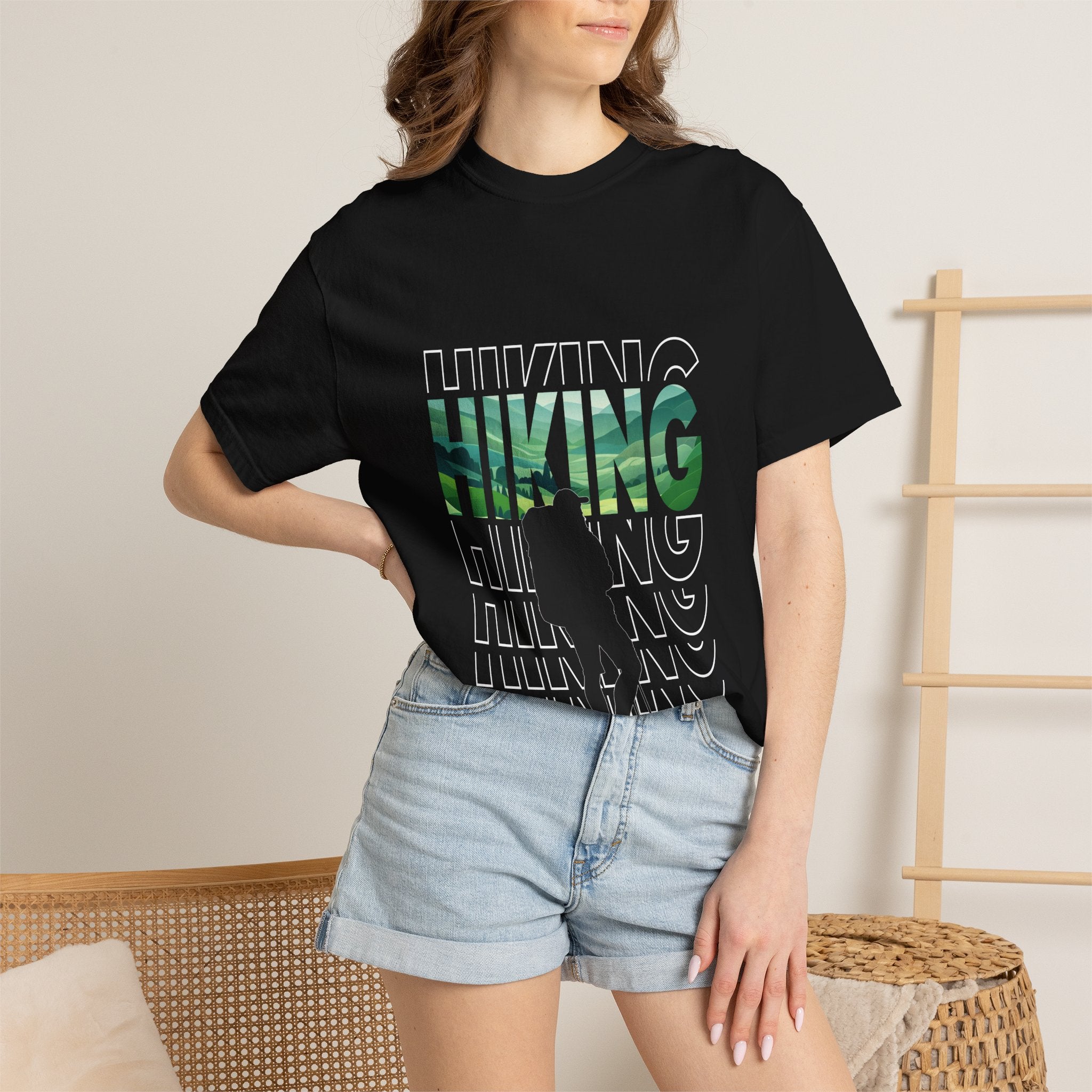 Hiking Graphic T-Shirt — Mountain Silhouette Outdoor Tee