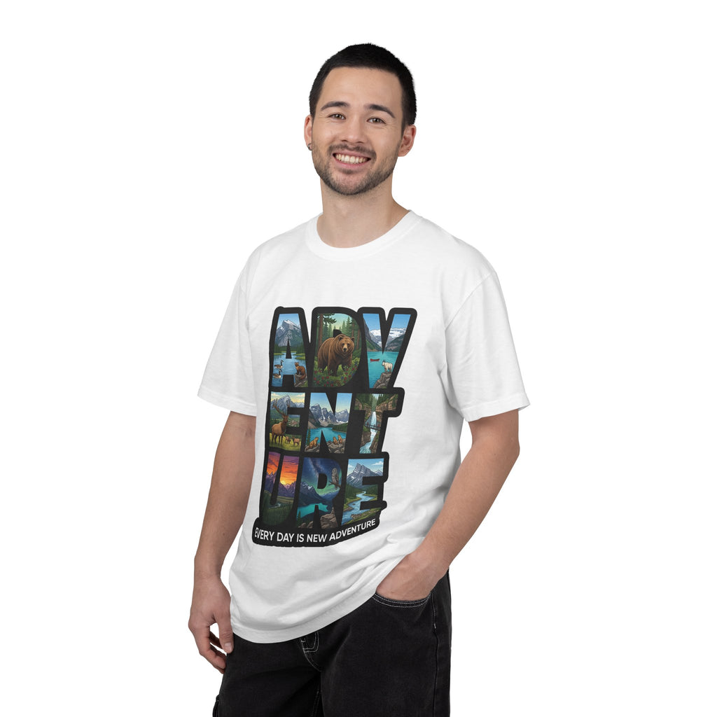 Adventure Graphic T-Shirt — "Every Day Is New Adventure" Nature Scene Tee