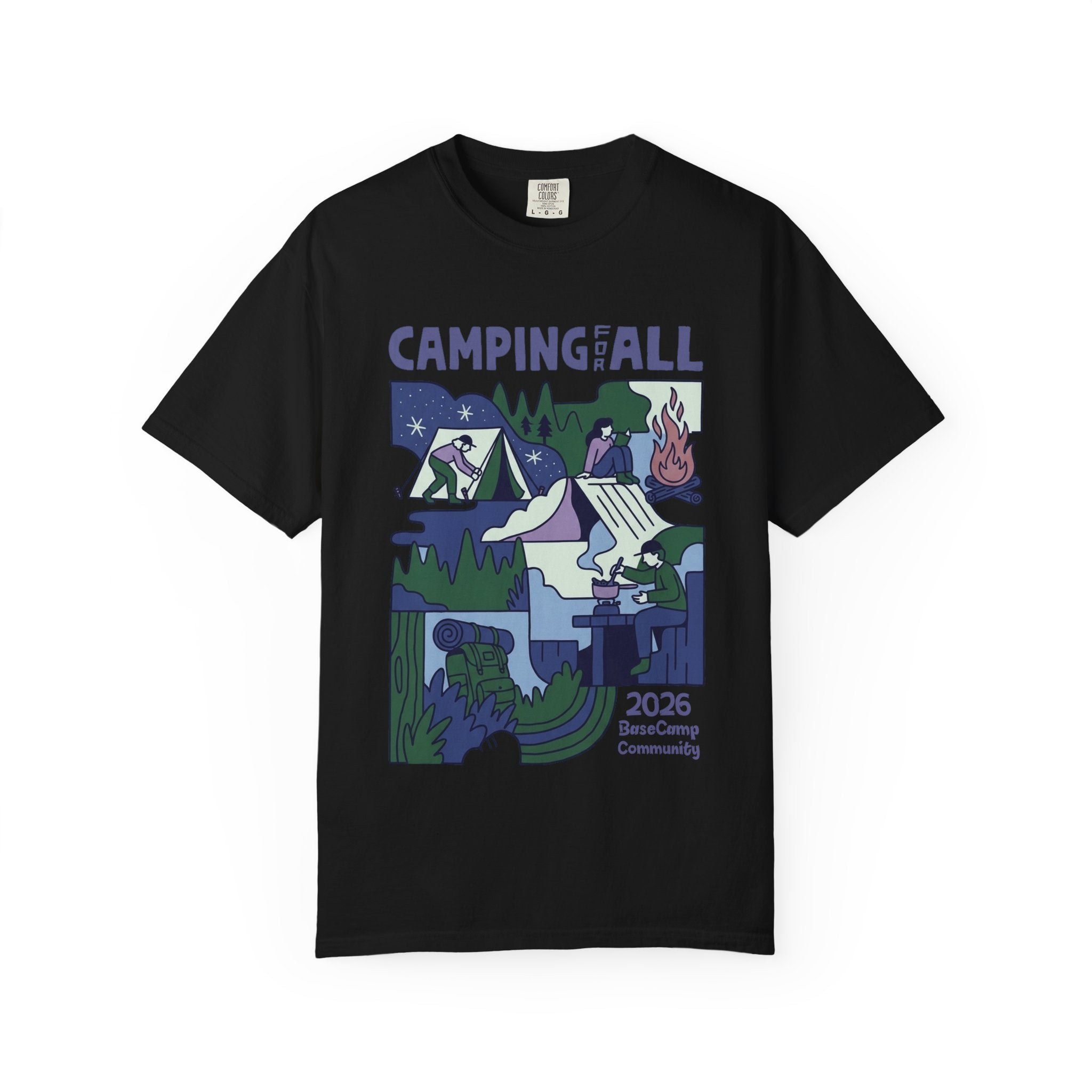 Camping for All T-Shirt — 2026 BaseCamp Community Outdoor Graphic Tee