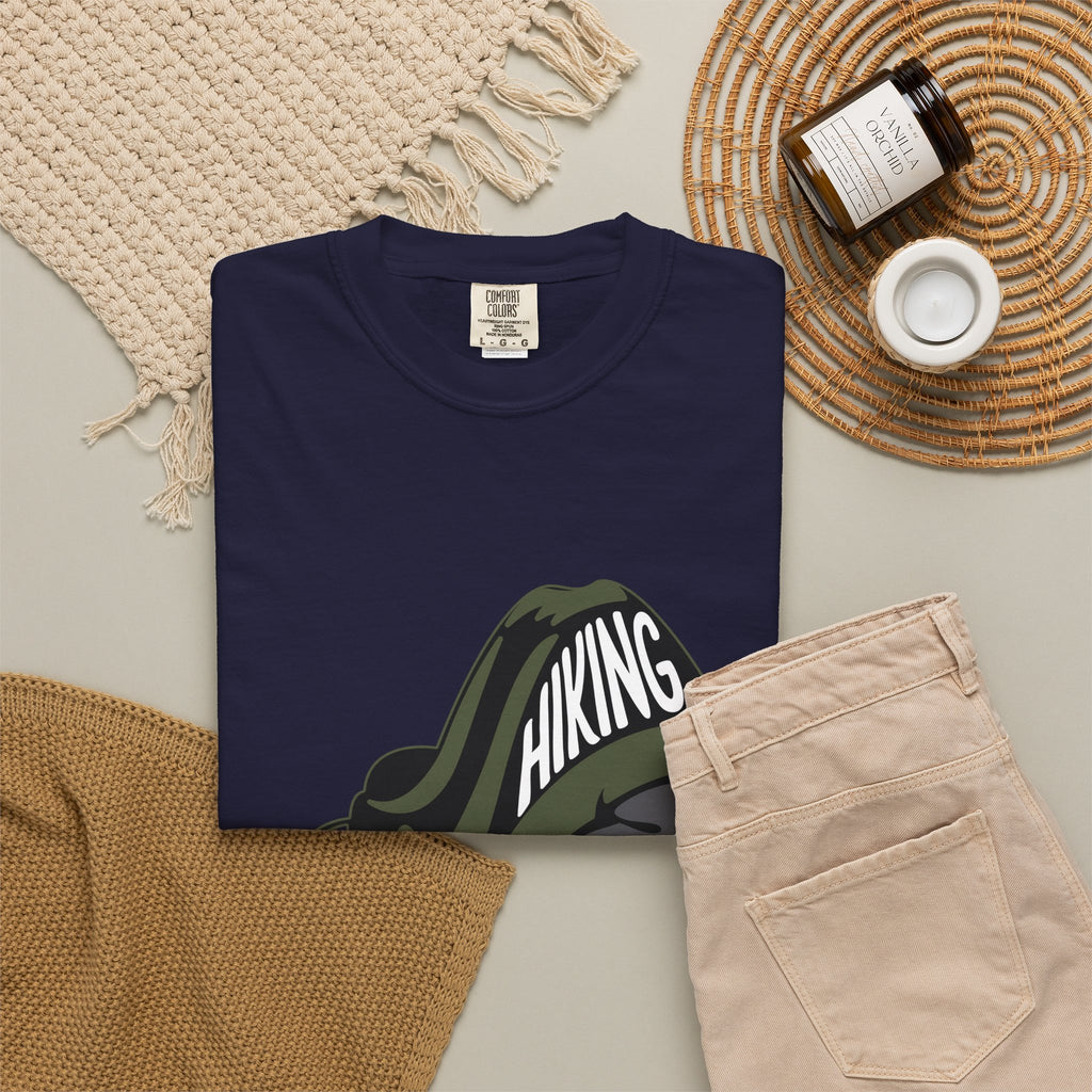 Hiking Sneaker Tee — "Hiking Because Adulting Is Hard" Casual Graphic T-Shirt