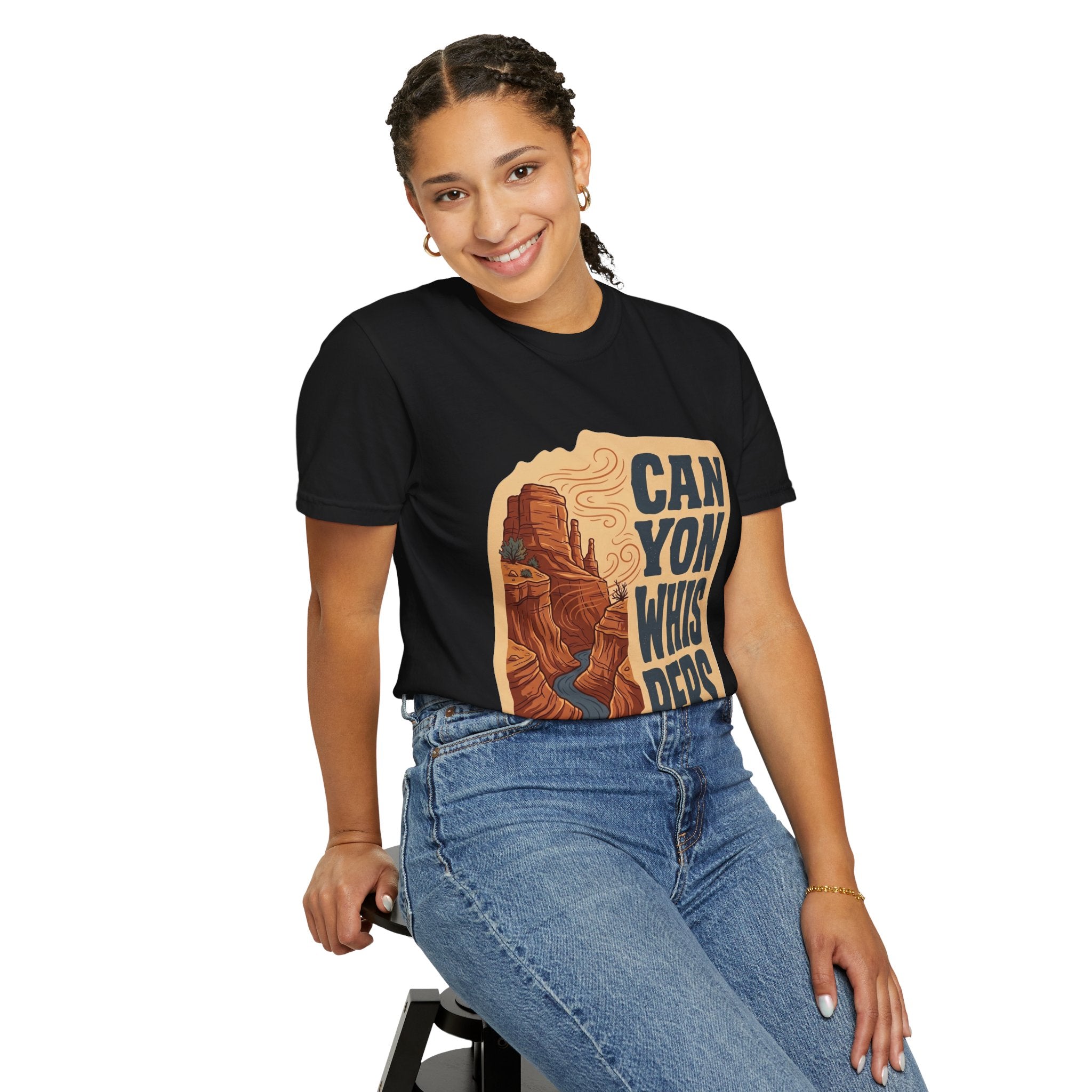Canyon Whispers Graphic T-Shirt — Retro Desert Landscape Tee