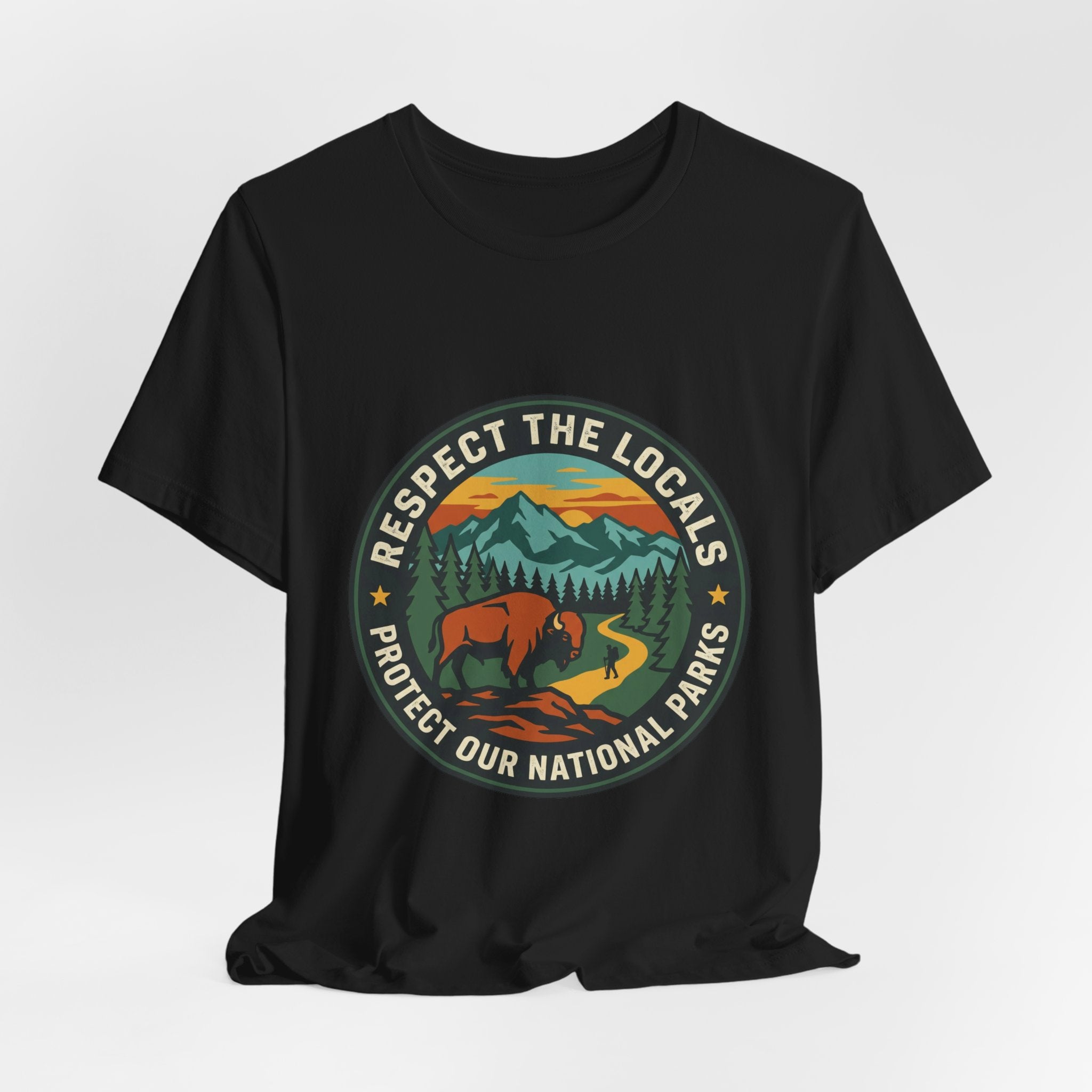 Respect the Locals Protect Our National Parks Tee | Vintage National Parks Hiking Camping