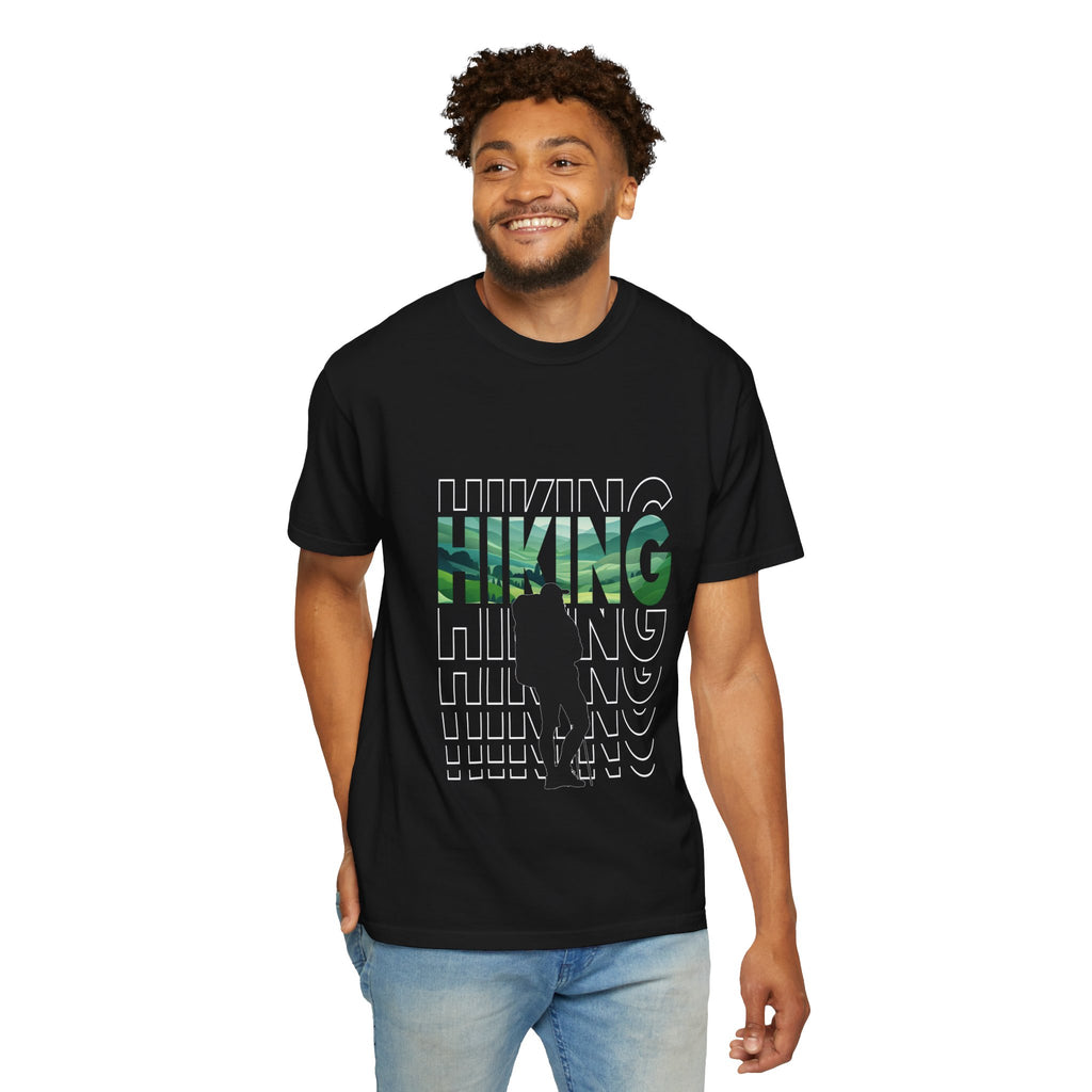 Hiking Graphic T-Shirt — Mountain Silhouette Outdoor Tee