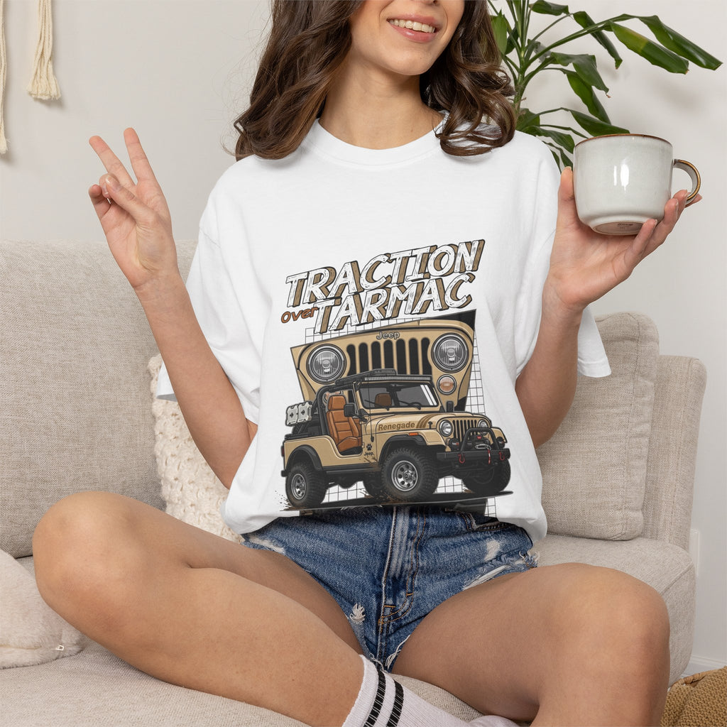 Traction on Tarmac Jeep Graphic T-Shirt — Off-Road Vintage SUV Tee