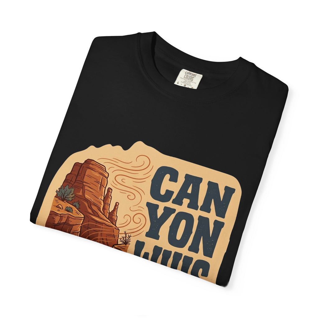 Canyon Whispers Graphic T-Shirt — Retro Desert Landscape Tee