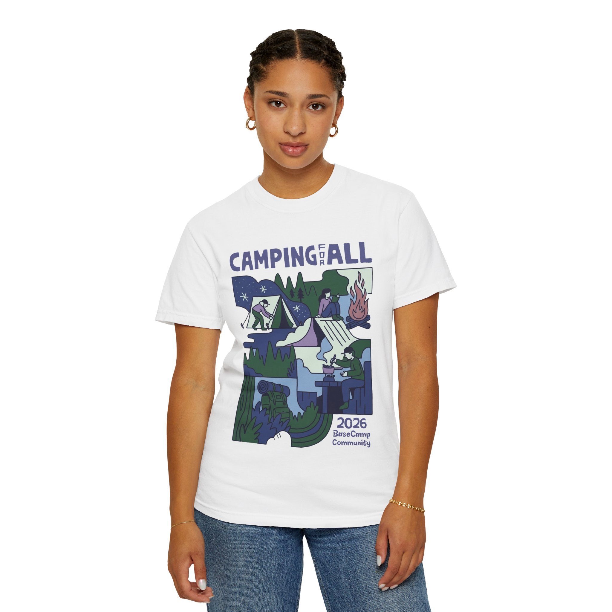 Camping for All T-Shirt — 2026 BaseCamp Community Outdoor Graphic Tee