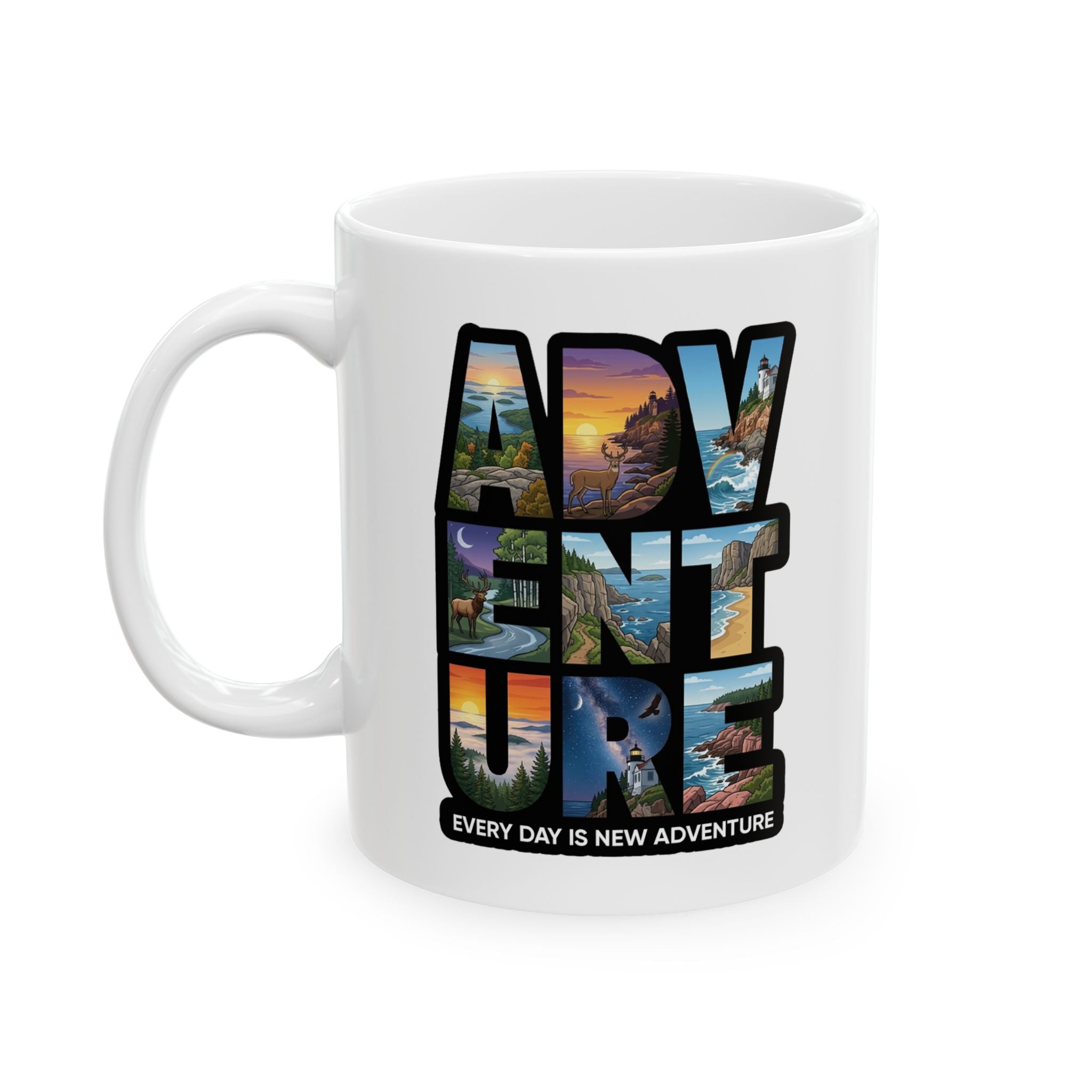 Scenic Photo Collage Ceramic Mug — Travel Vibes 11oz & 15oz